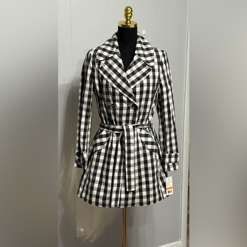 NWT Larry Levine 100% Cotton Black and White Checkered Jacket
